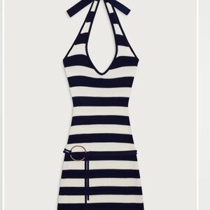 Frankie’s Bikinis Striped Halter Dress